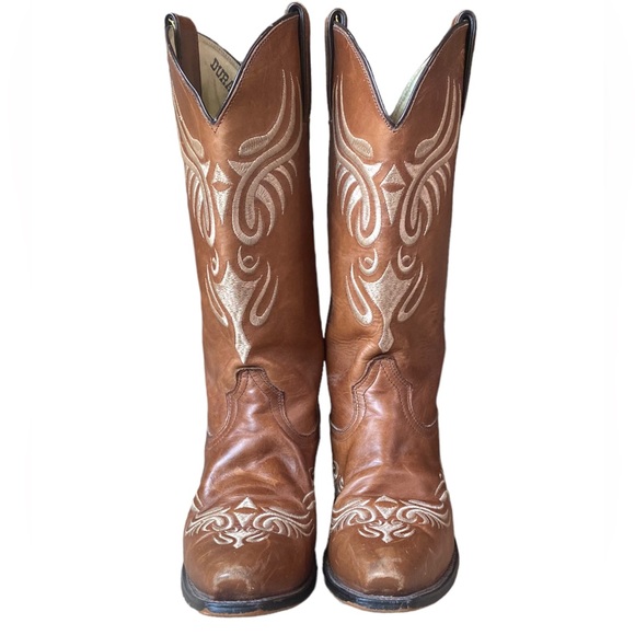 Durango Shoes - Durango City Women's Brown Leather  Embroidered Western Cowgirl Boot Size 7.5
